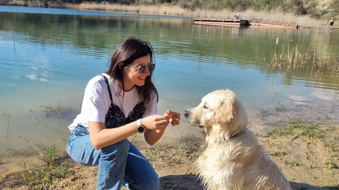 family with dog