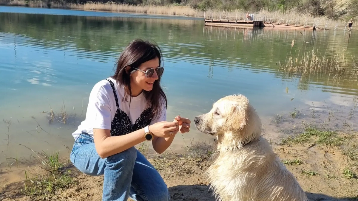 family with dog